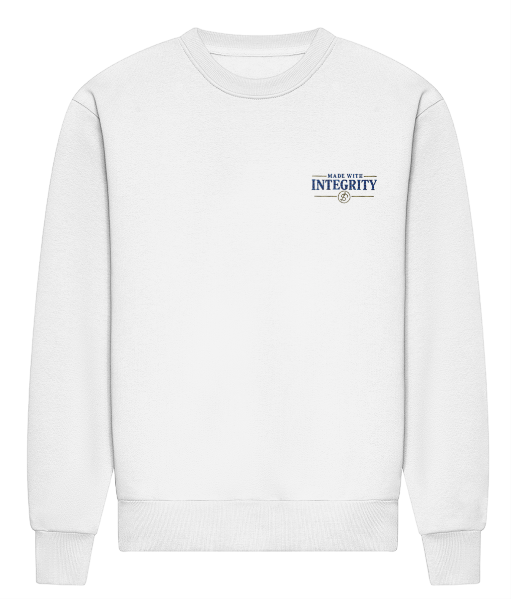 Made With Integrity embroidered heavyweight sweatshirt colour option