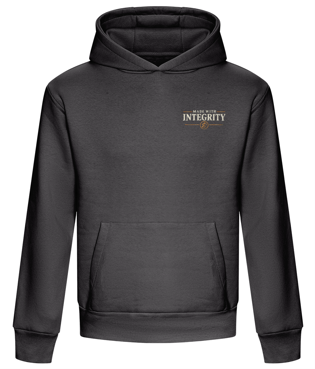 Made With Integrity embroidered heavyweight boxy hoodie colour option