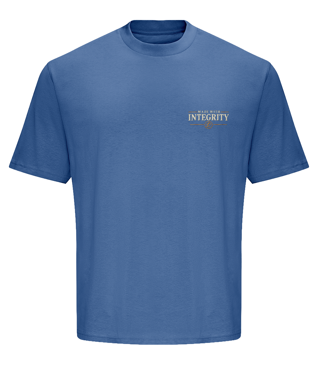 Made With Integrity embroidered heavyweight T shirt colour option