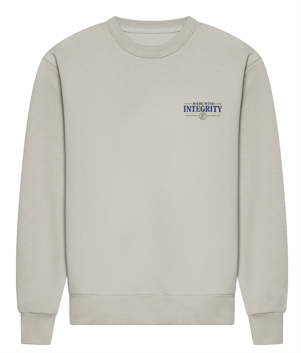 Made With Integrity embroidered heavyweight sweatshirt colour option
