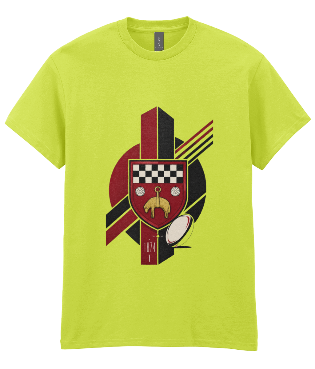 Skipton RFC Minis & Juniors Viking Iconic Adult T Shirt, front view showing the club design