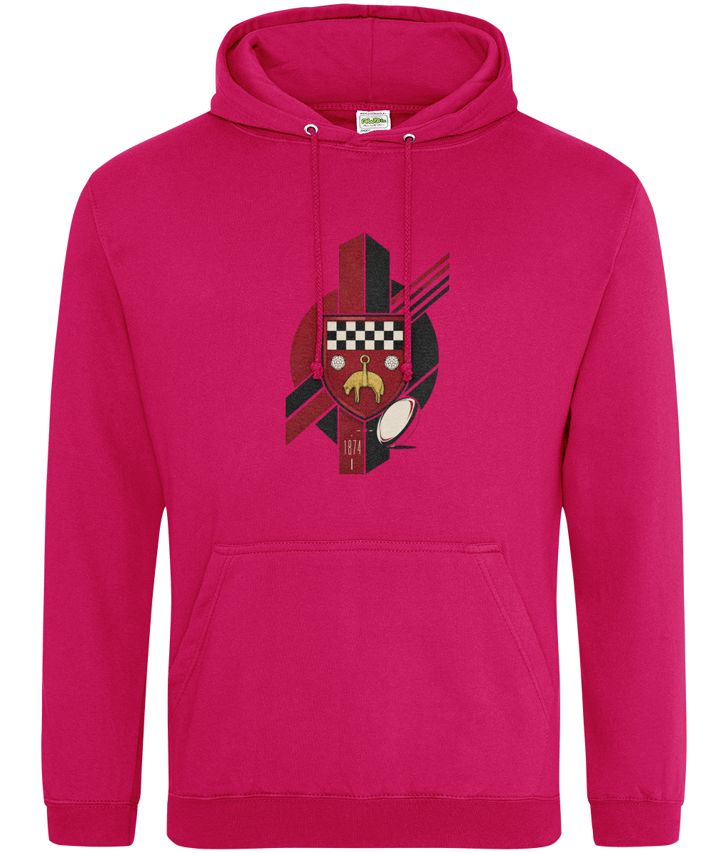 Skipton RFC Minis & Juniors Viking Classic Hoodie, front view showing the club design