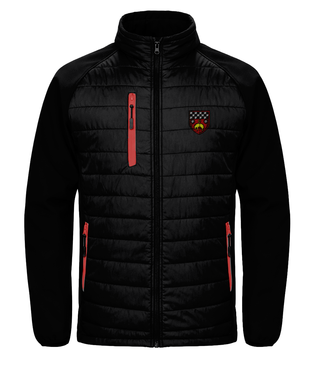 Skipton RFC Minis & Juniors Compass Padded Softshell Jacket with embroidered club crest on the left chest
