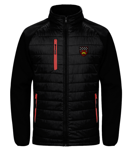 Skipton RFC Minis & Juniors Compass Padded Softshell Jacket with embroidered club crest on the left chest