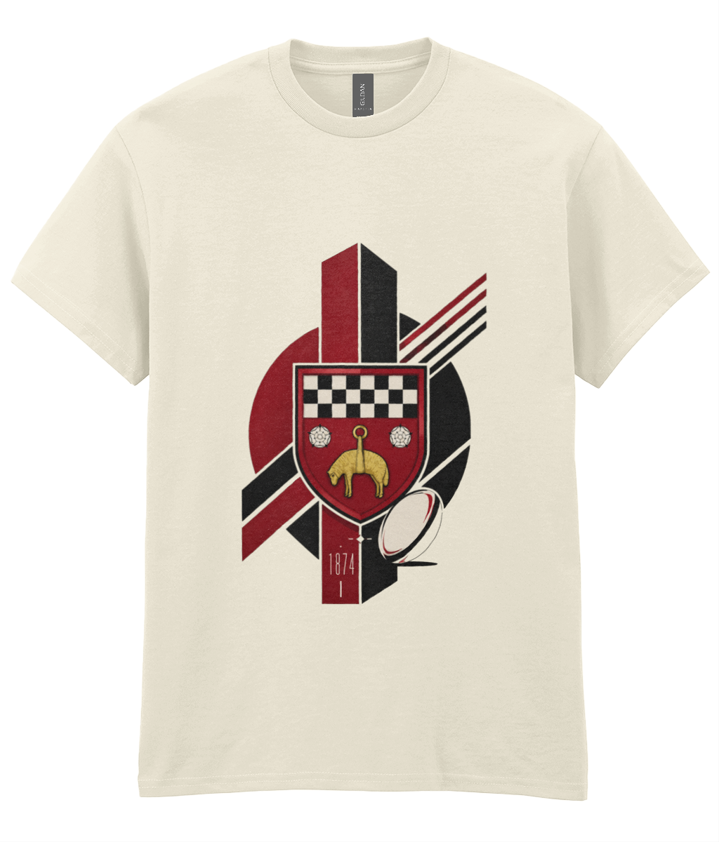 Skipton RFC Minis & Juniors Viking Iconic Adult T Shirt, front view showing the club design
