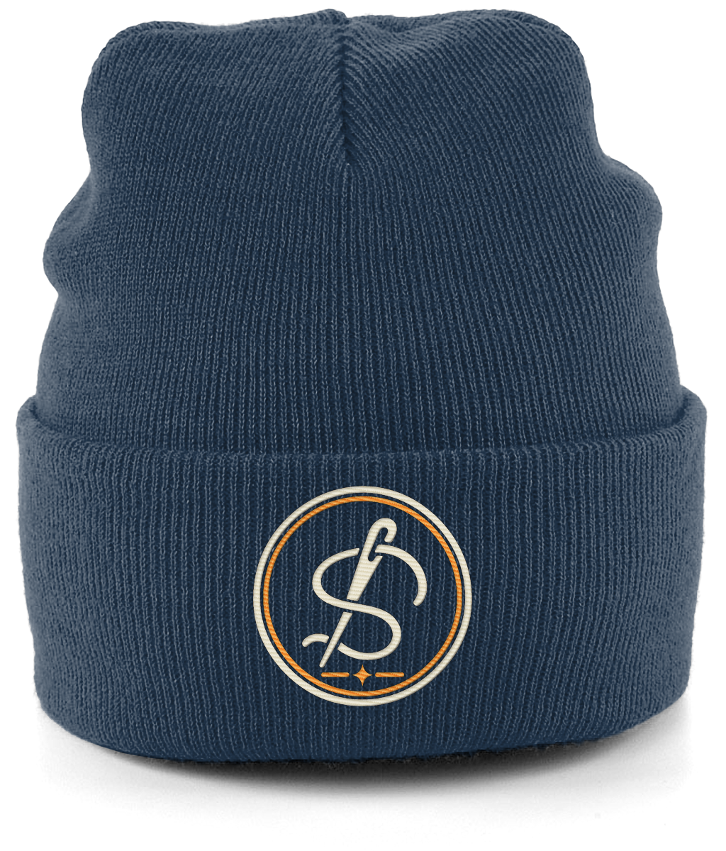 Integrity Mark embroidered cuffed beanie colour option