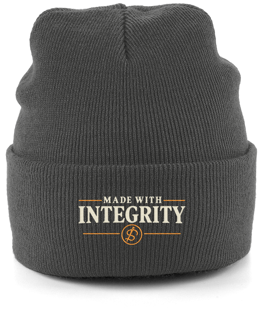 Made With Integrity embroidered cuffed beanie