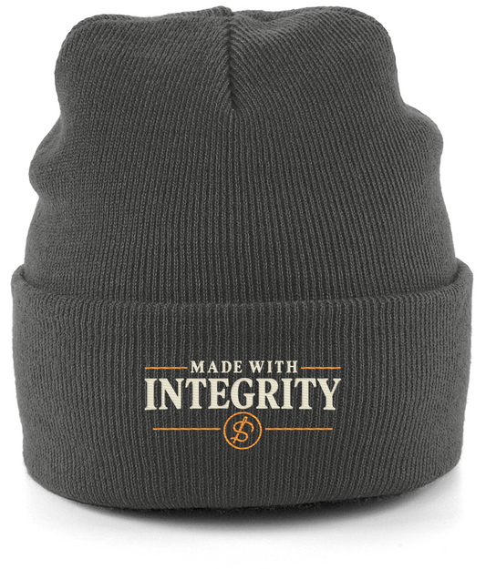 Made With Integrity embroidered cuffed beanie
