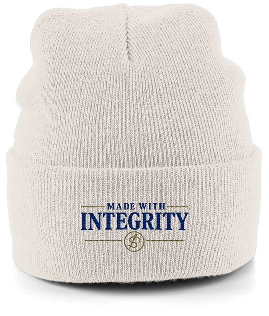 Made With Integrity embroidered cuffed beanie colour option