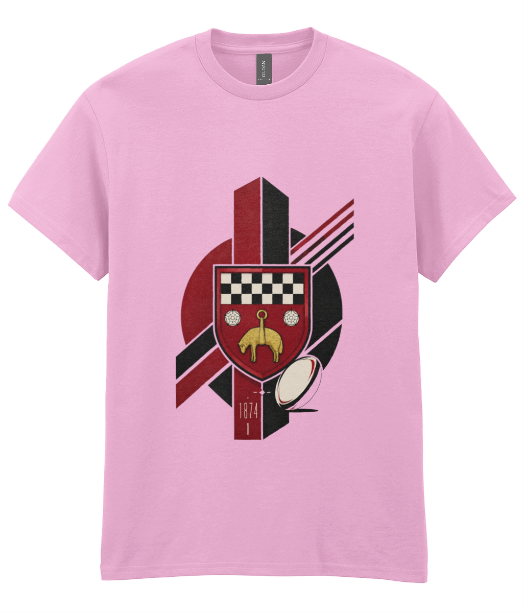 Skipton RFC Minis & Juniors Viking Iconic Adult T Shirt, front view showing the club design