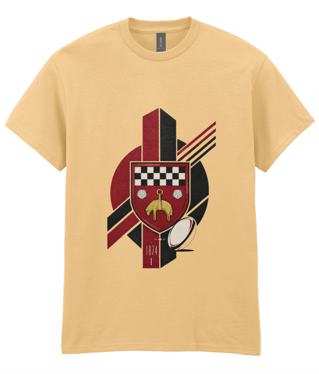 Skipton RFC Minis & Juniors Viking Iconic Adult T Shirt, front view showing the club design
