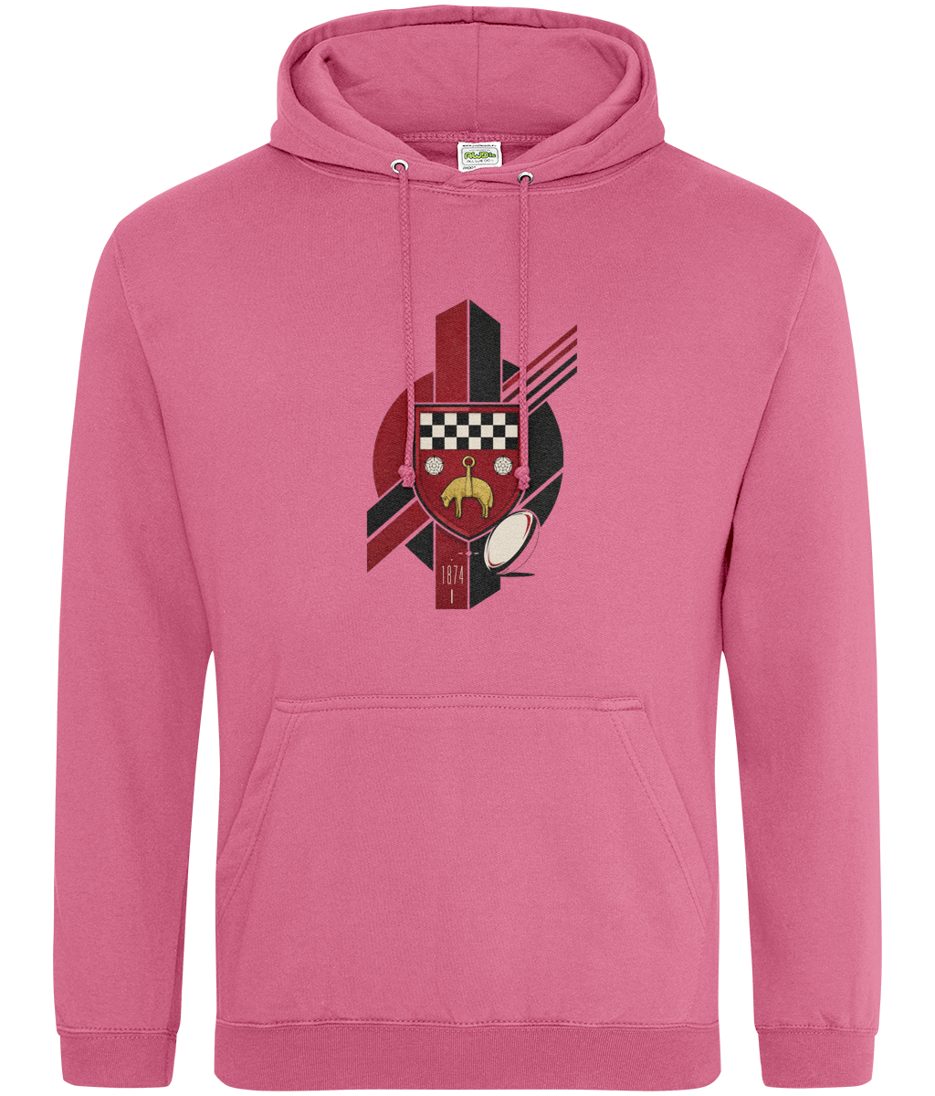 Skipton RFC Minis & Juniors Viking Classic Hoodie, front view showing the club design