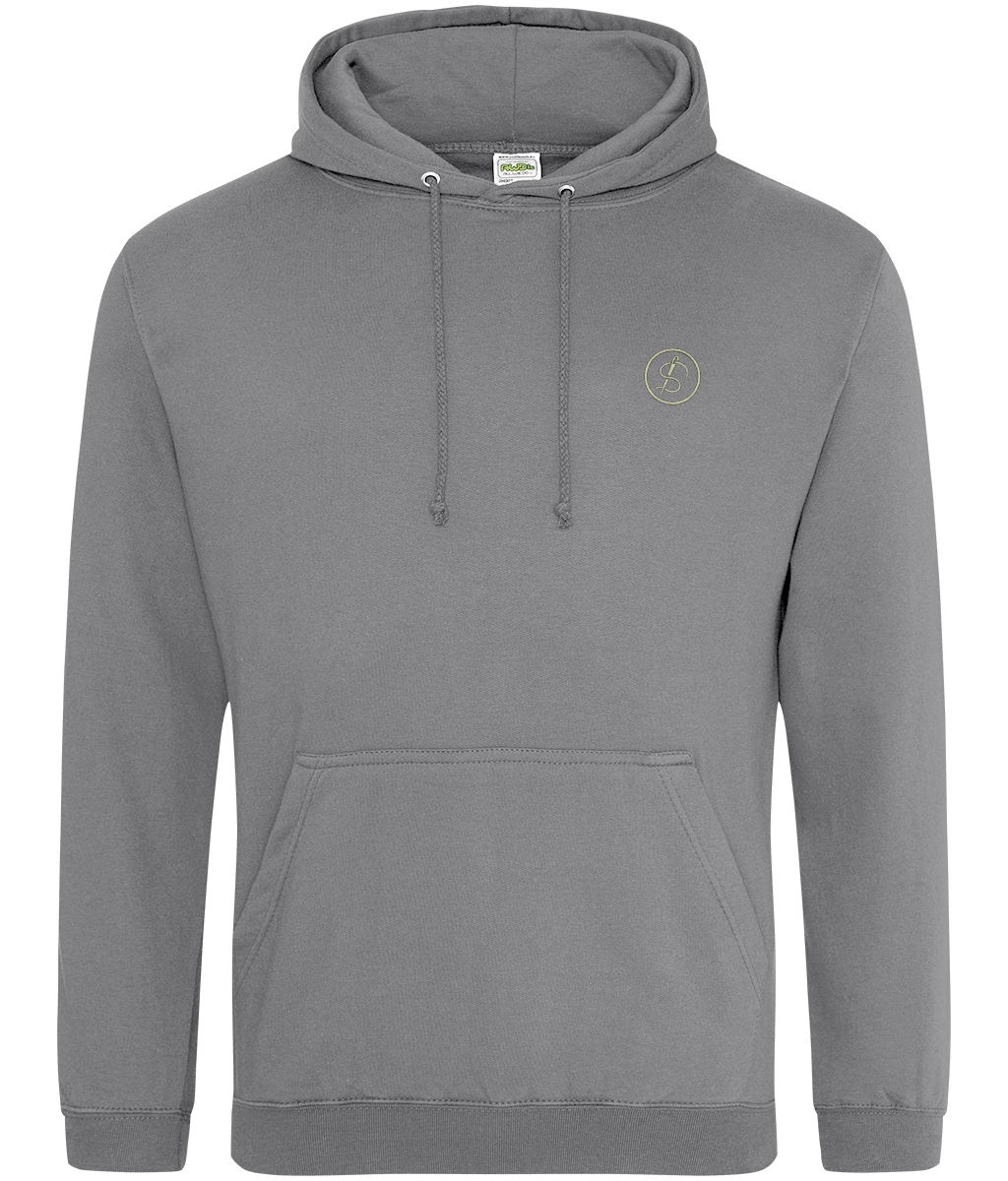 Square Tools of Integrity hoodie front view on an AWDIS College Hoodie colour option