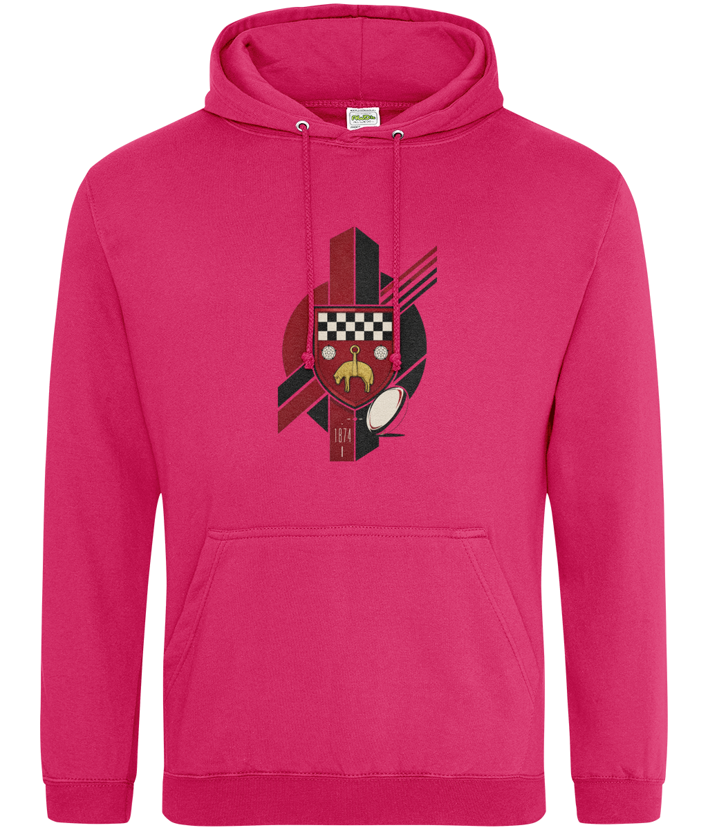 Skipton RFC Minis & Juniors Viking Classic Hoodie, front view showing the club design