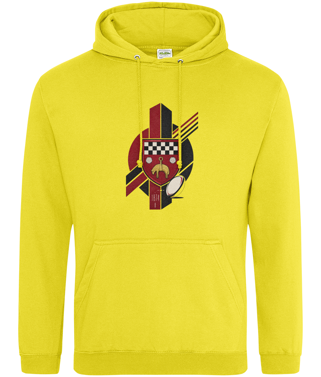 Skipton RFC Minis & Juniors Viking Classic Hoodie, front view showing the club design