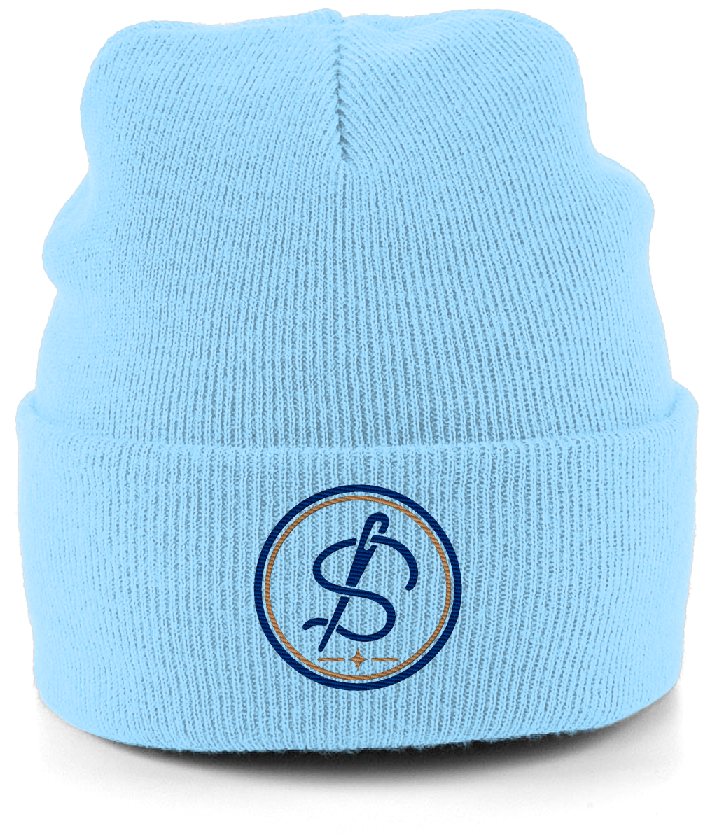 Integrity Mark embroidered cuffed beanie colour option