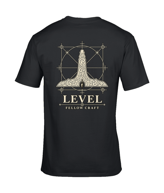 Level premium Tools of Integrity T shirt back design featuring the Level