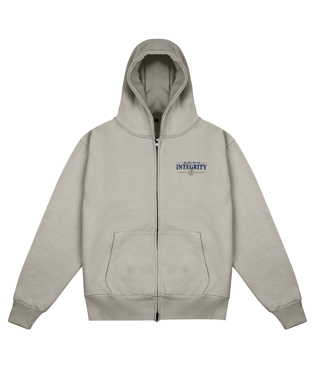 Made With Integrity embroidered heavyweight zoodie colour option
