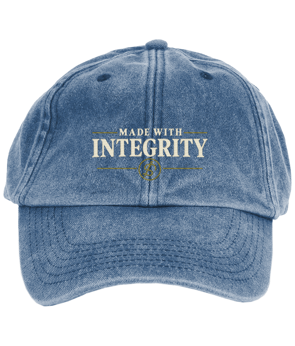 Made With Integrity embroidered vintage low profile cap colour option