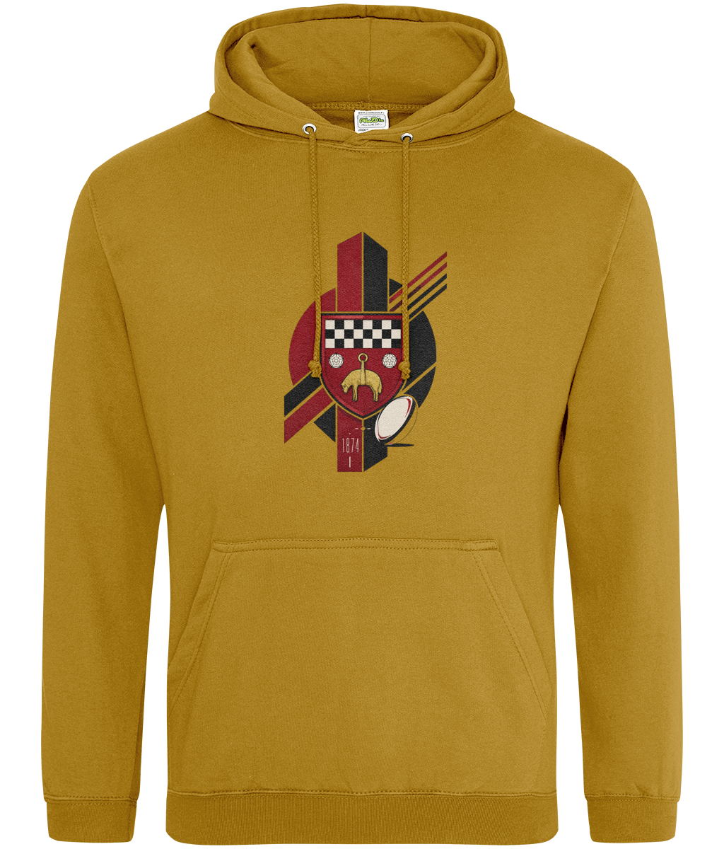 Skipton RFC Minis & Juniors Viking Classic Hoodie, front view showing the club design
