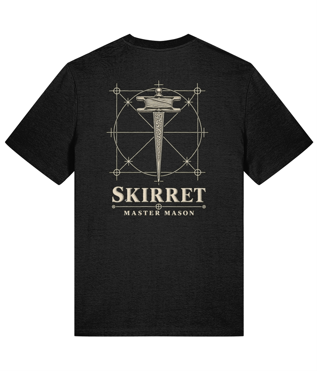 Skirret Tools of Integrity T shirt back design featuring the Skirret