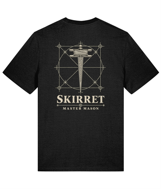 Skirret Tools of Integrity T shirt back design featuring the Skirret