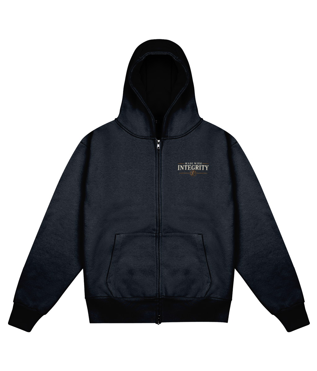 Made With Integrity embroidered heavyweight zoodie colour option