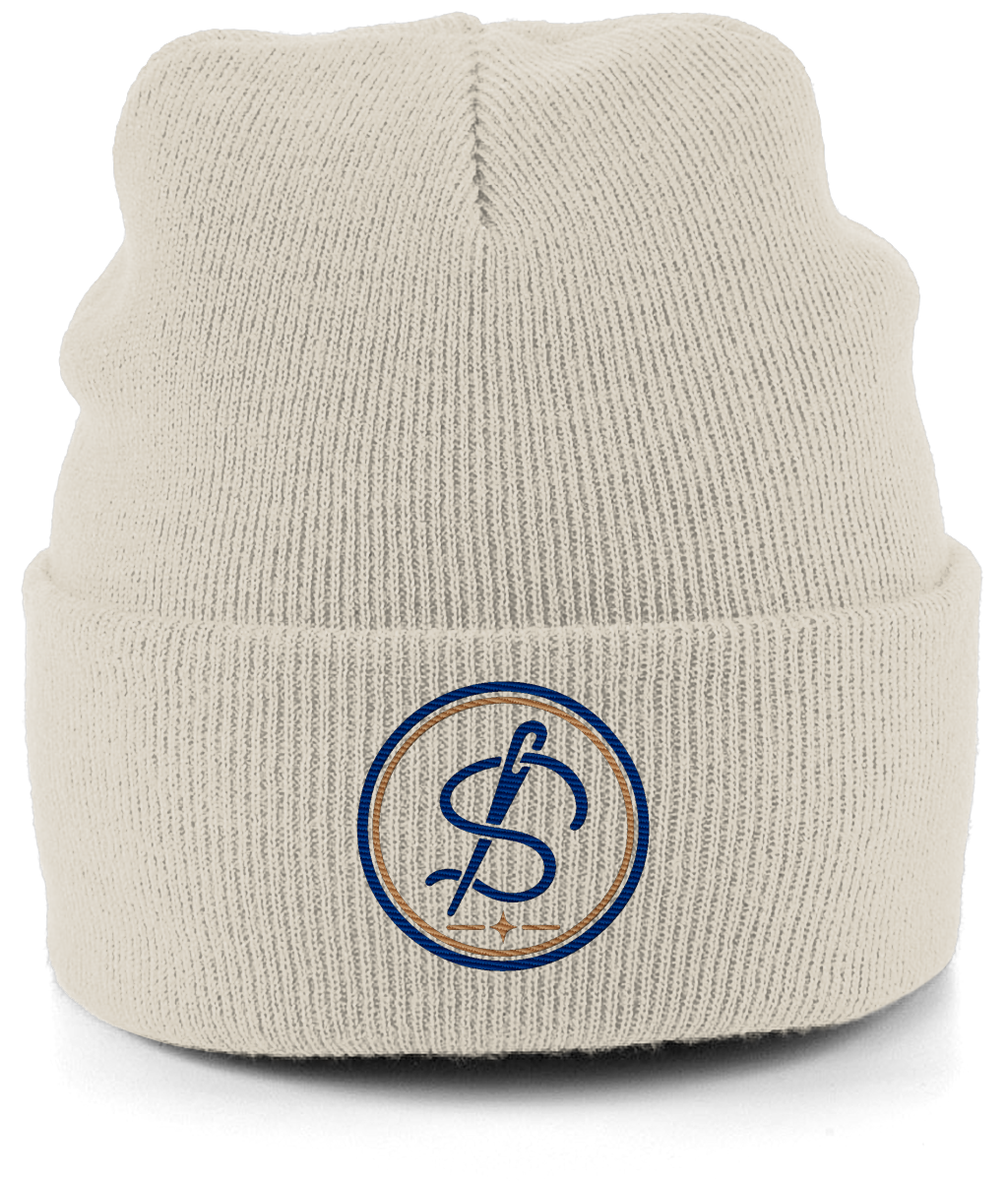 Integrity Mark embroidered cuffed beanie colour option