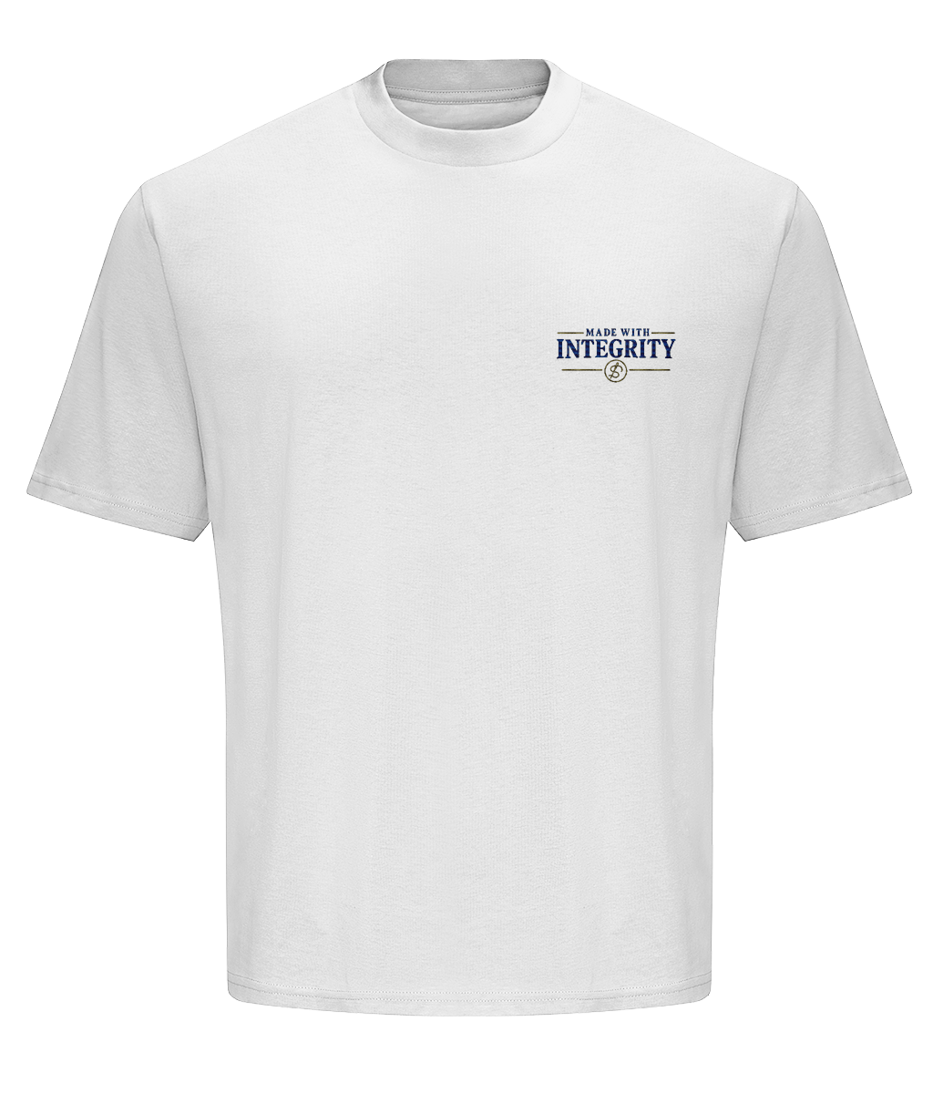 Made With Integrity embroidered heavyweight T shirt colour option