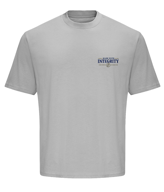 Made With Integrity embroidered heavyweight T shirt colour option