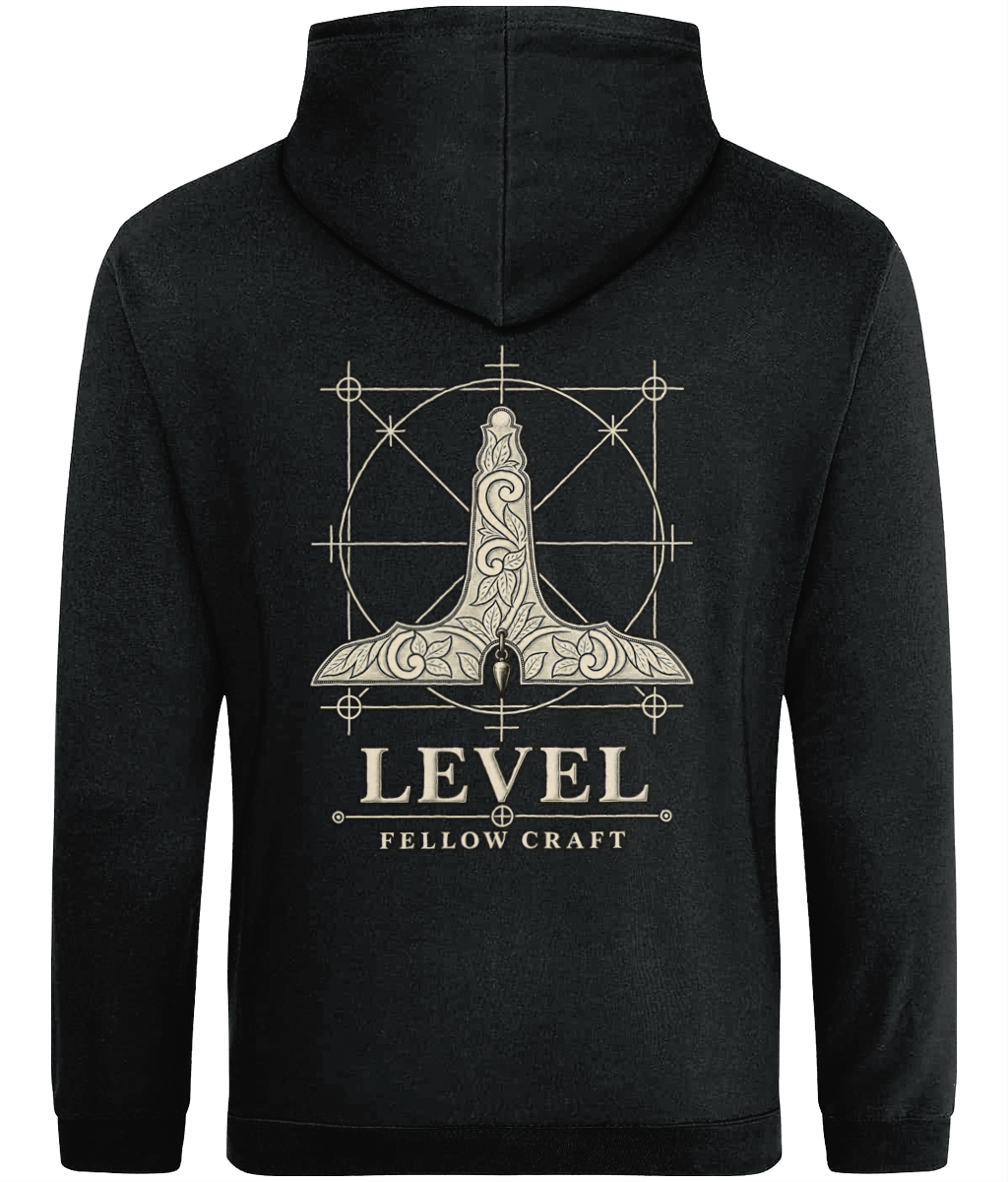 Level Tools of Integrity hoodie back design featuring the Level