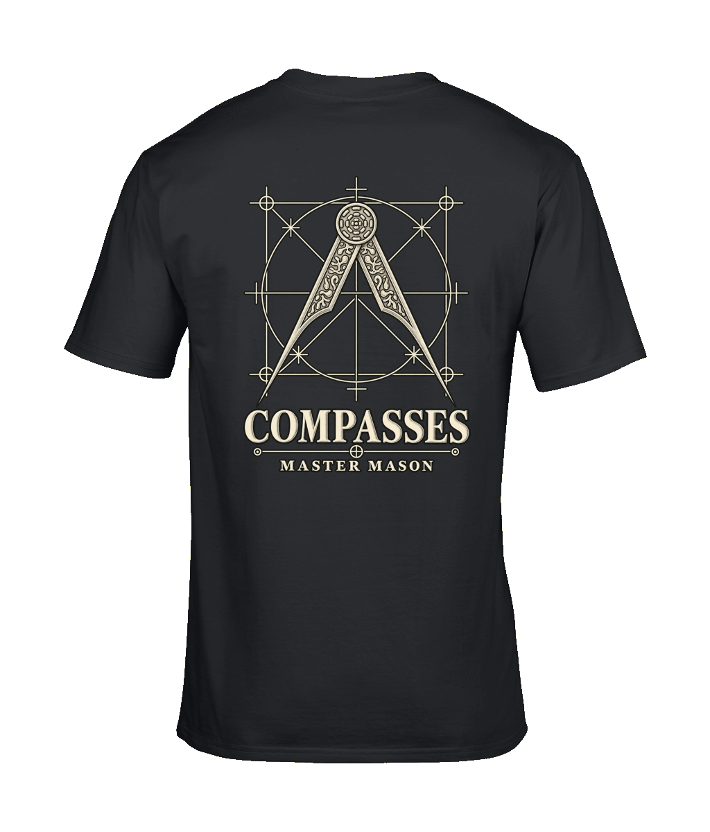 Compasses premium Tools of Integrity T shirt back design featuring the Compasses