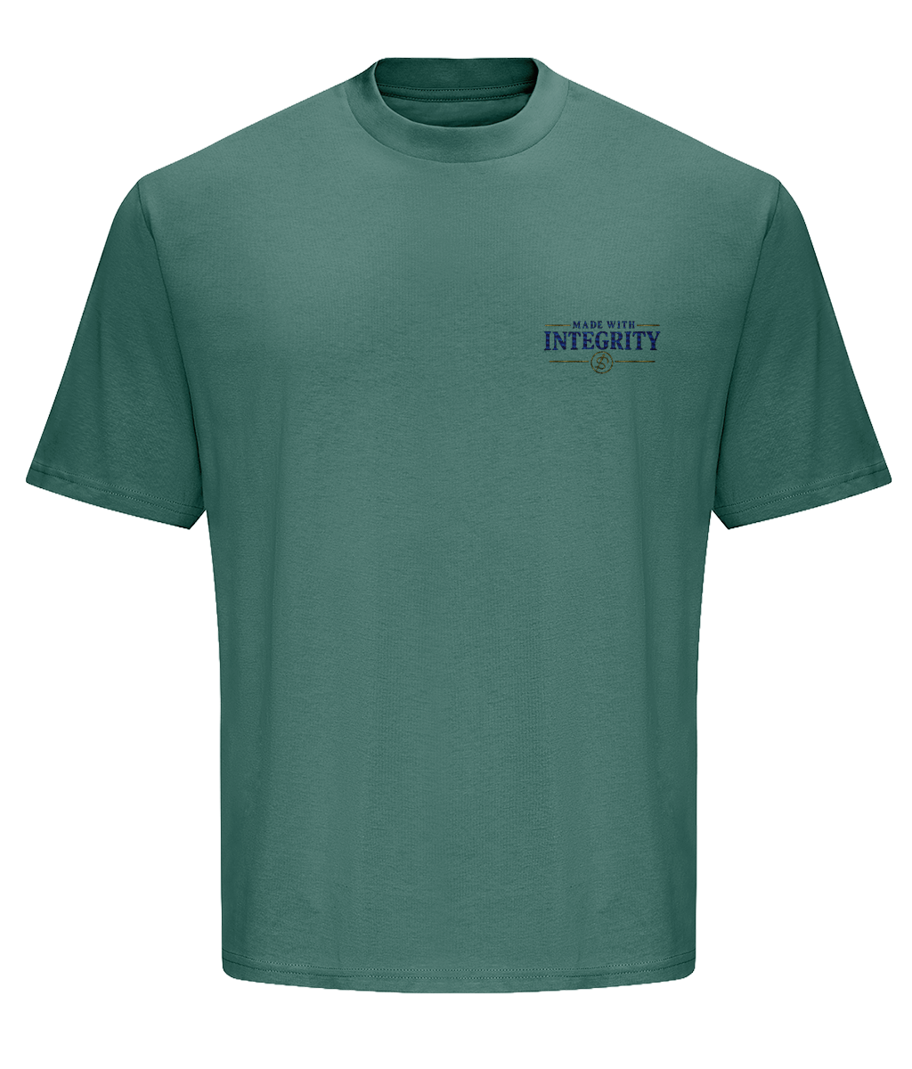 Made With Integrity embroidered heavyweight T shirt colour option