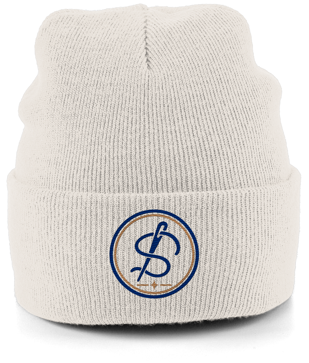 Integrity Mark embroidered cuffed beanie colour option