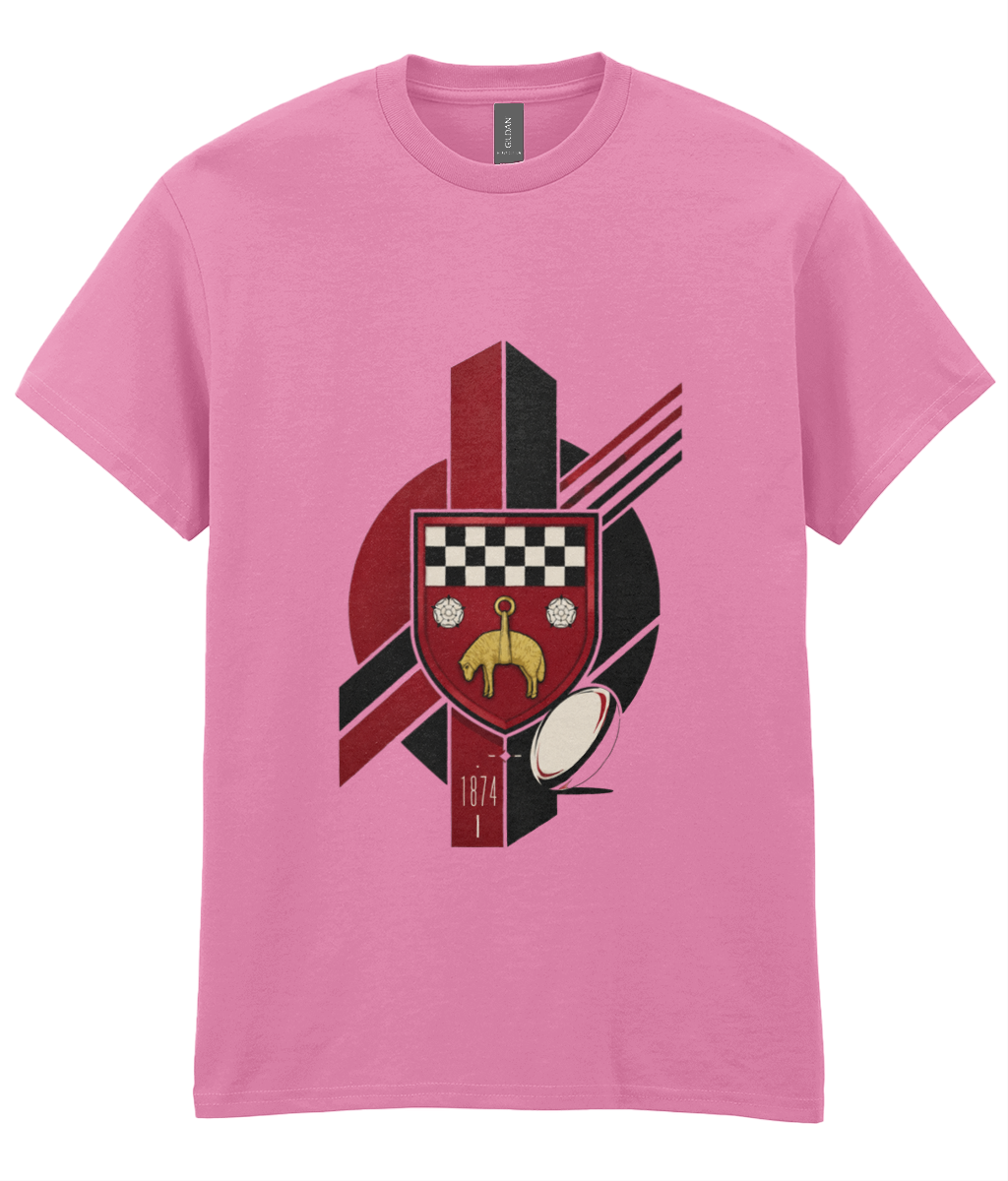 Skipton RFC Minis & Juniors Viking Iconic Adult T Shirt, front view showing the club design