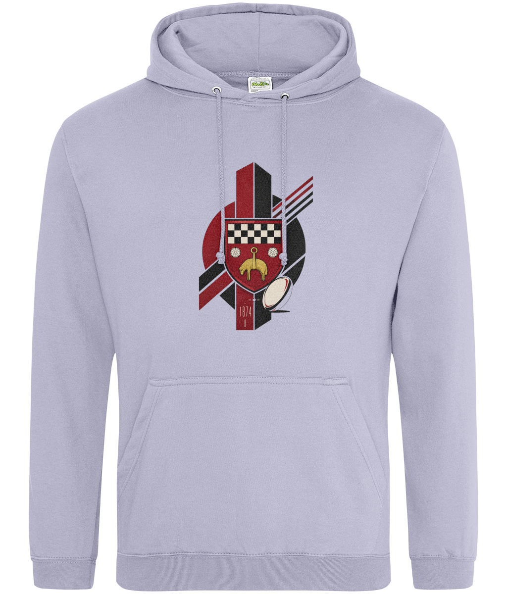 Skipton RFC Minis & Juniors Viking Classic Hoodie, front view showing the club design