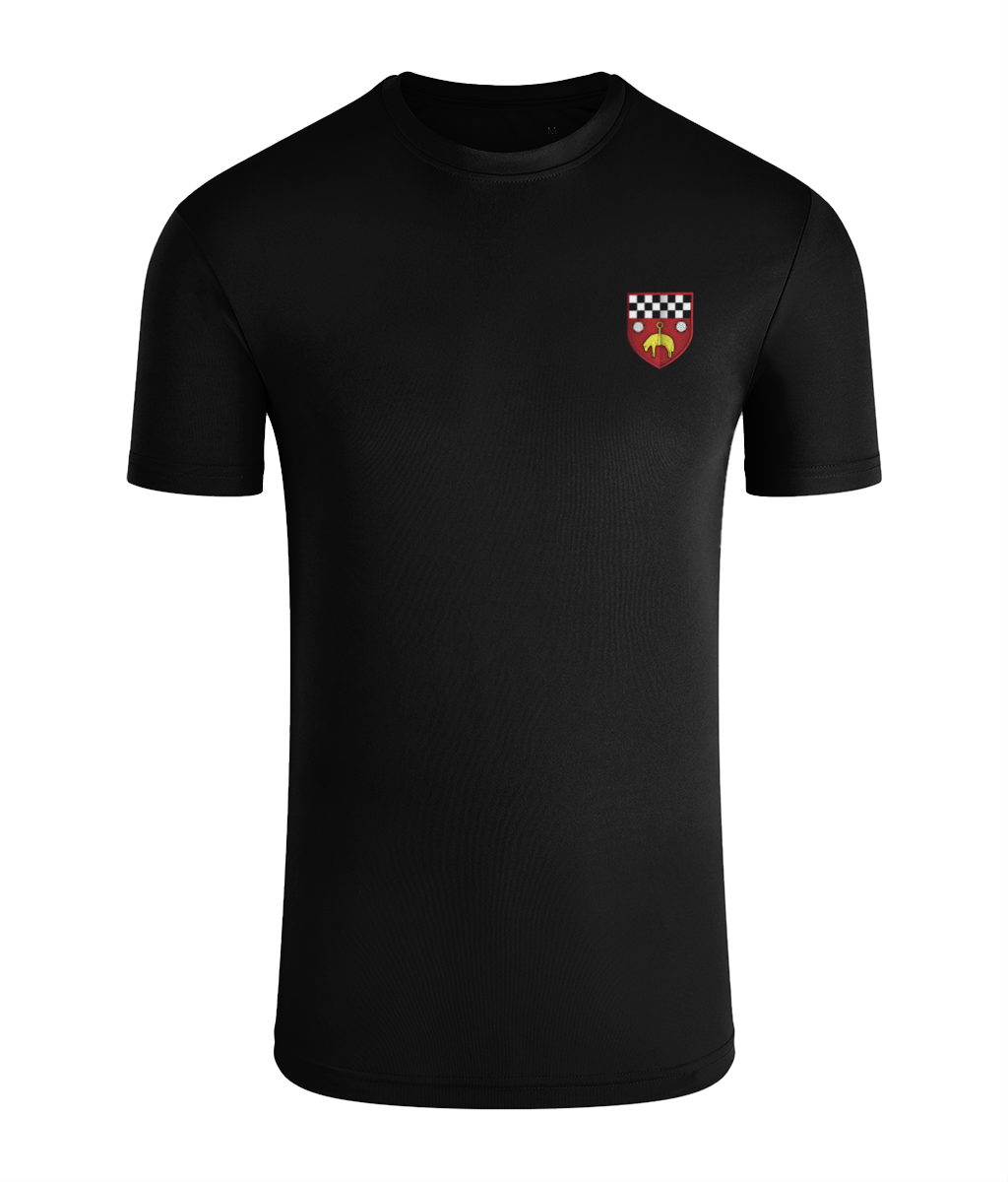 Skipton RFC Kids Performance T-Shirt, front view showing the Minis & Juniors club design