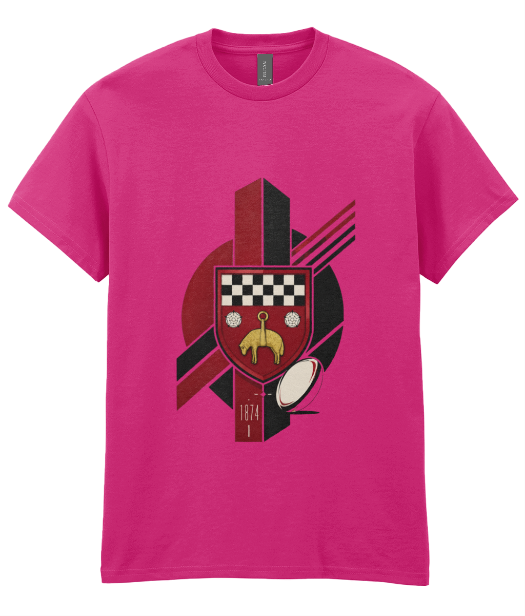 Skipton RFC Minis & Juniors Viking Iconic Adult T Shirt, front view showing the club design